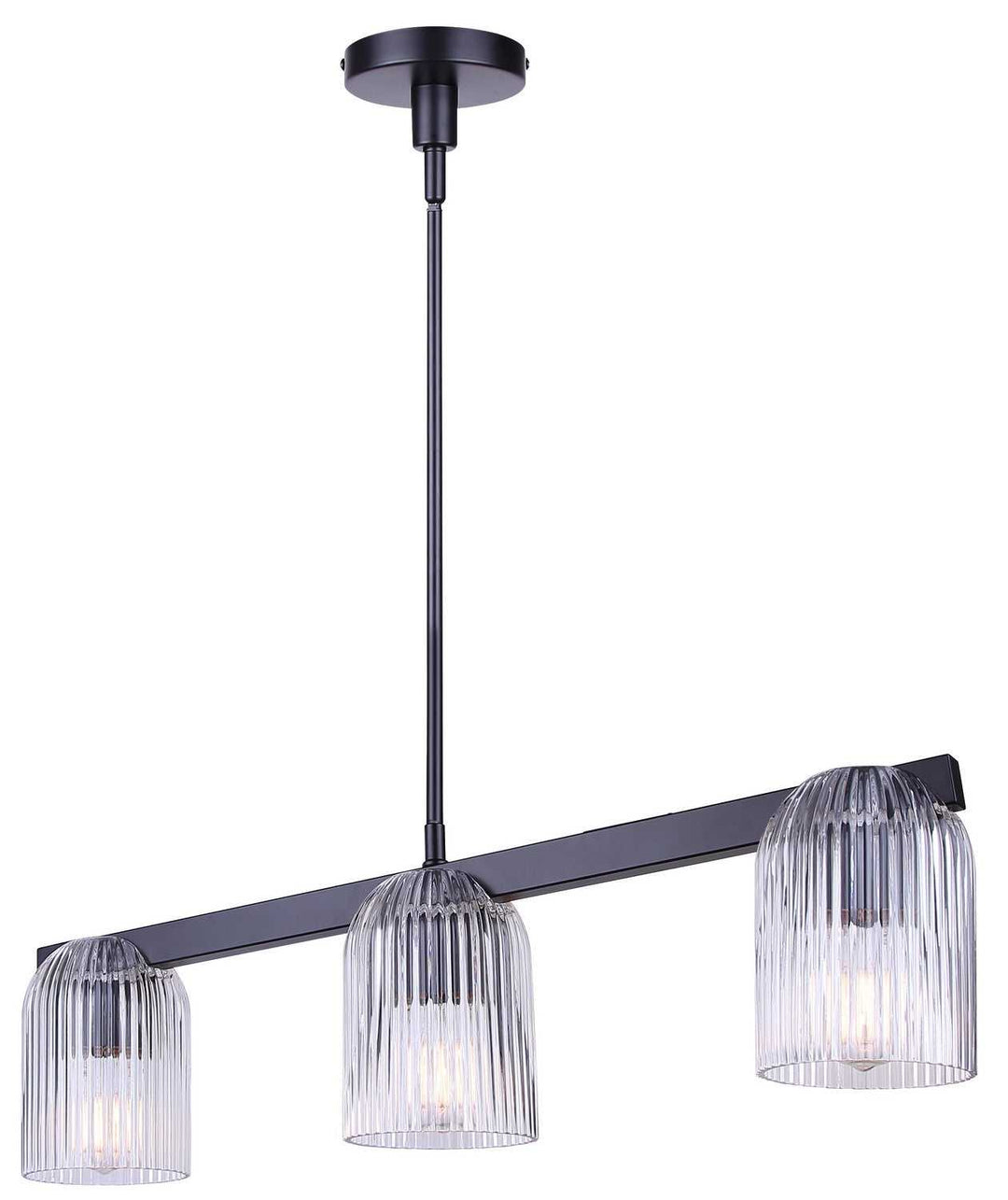 Renzo Three Light Chandelier in Matte Black Canarm Canada