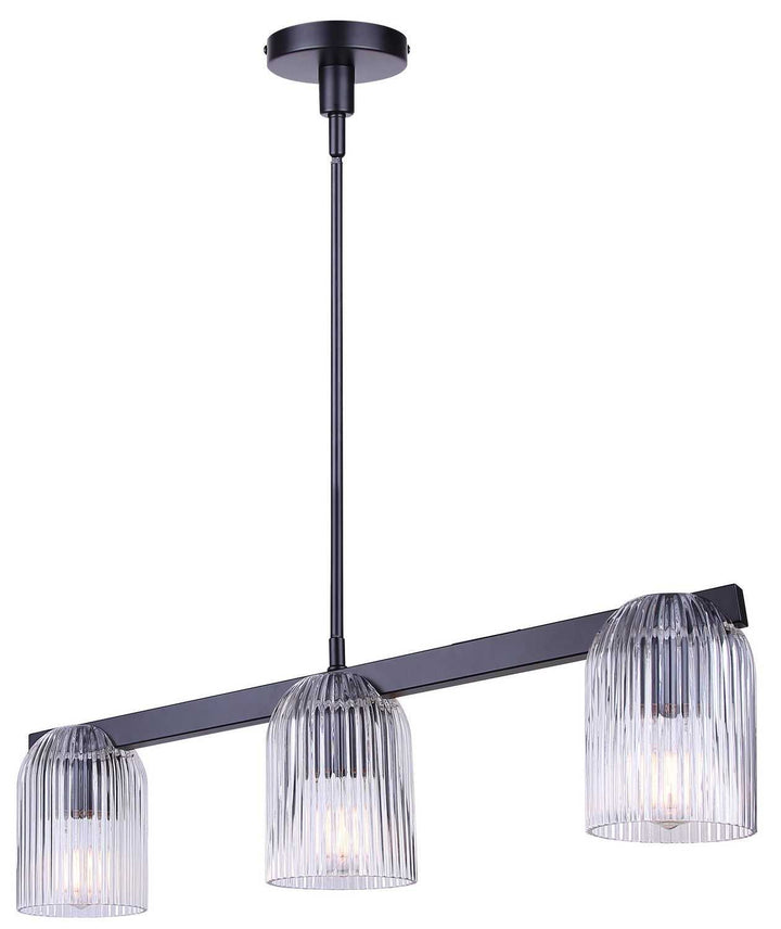 Renzo Three Light Chandelier in Matte Black Canarm Canada