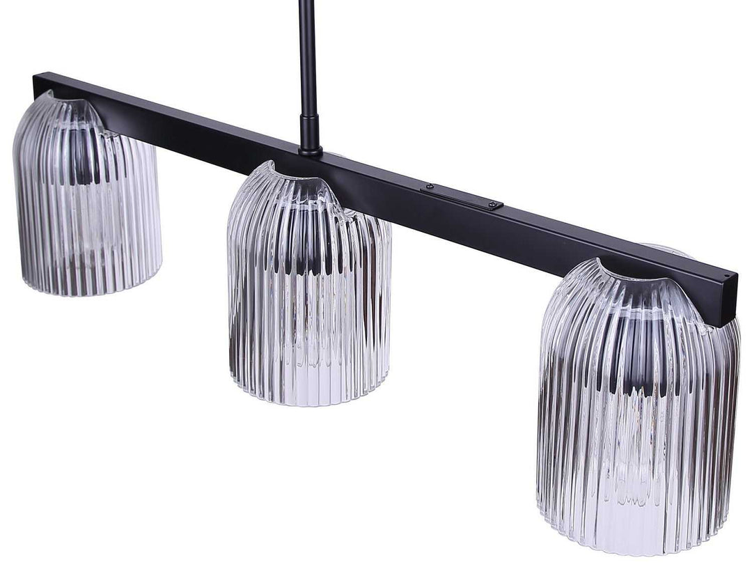 Renzo Three Light Chandelier in Matte Black Canarm Canada