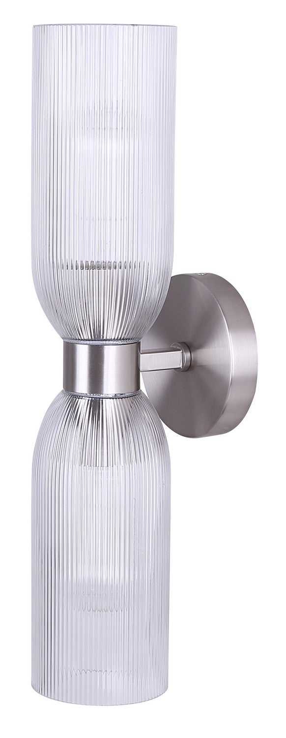 Omarion Two Light Wall Fixture in Brushed Nickel Canarm Canada