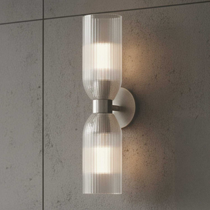 Omarion Two Light Wall Fixture in Brushed Nickel Canarm Canada