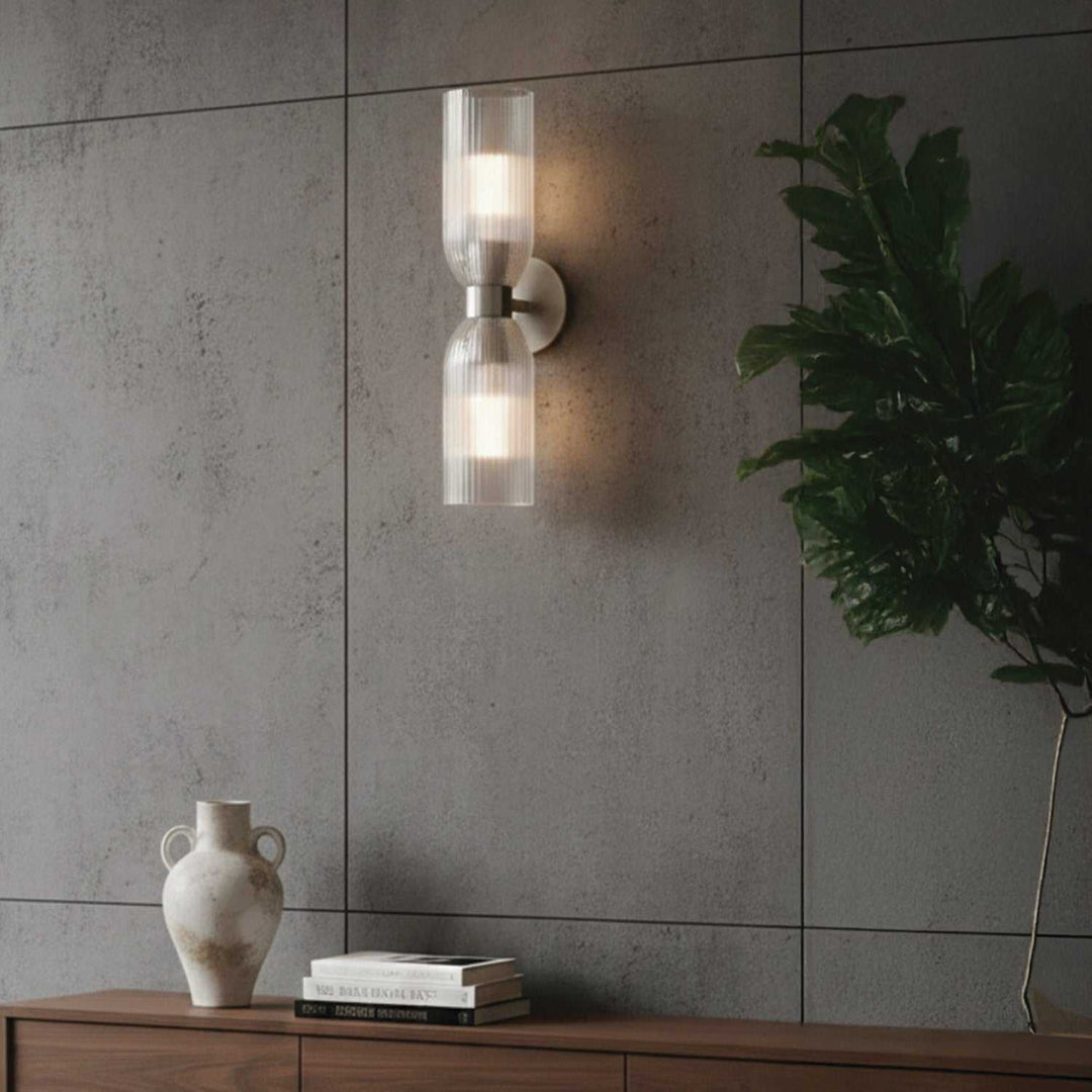 Omarion Two Light Wall Fixture in Brushed Nickel Canarm Canada