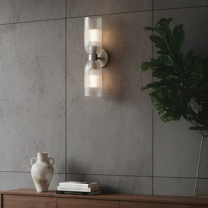 Omarion Two Light Wall Fixture in Brushed Nickel Canarm Canada