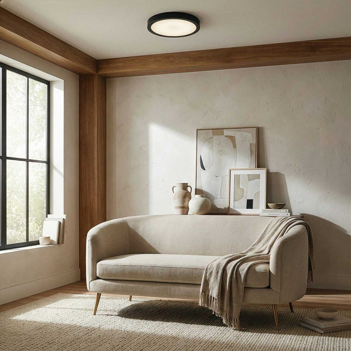 Dl-11F-25Dcw LED Flush Mount in Matte Black Canarm Canada