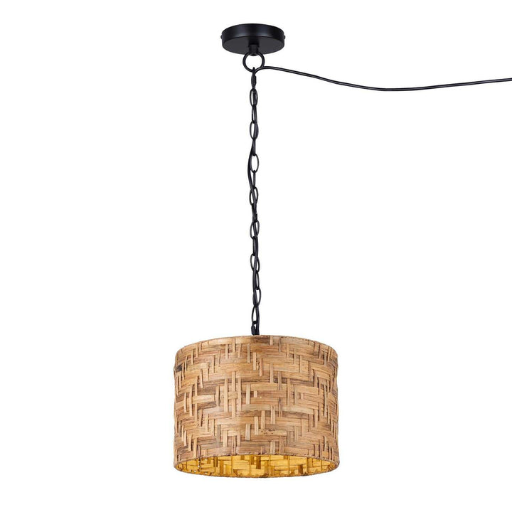 Ruppia One Light Pendant in Natural + Black Canarm Canada