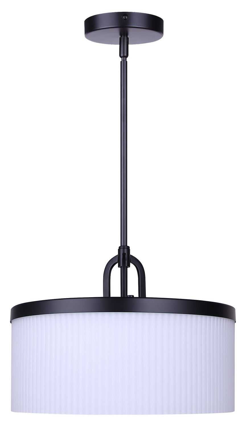 Kinslea Three Light Dual Mount Pendant in Matte Black Canarm Canada