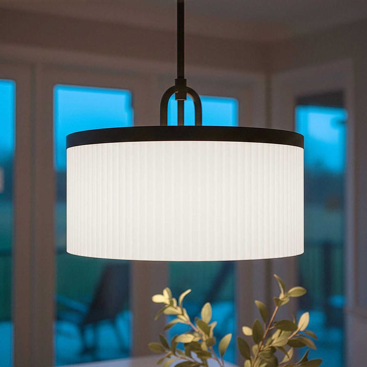 Kinslea Three Light Dual Mount Pendant in Matte Black Canarm Canada