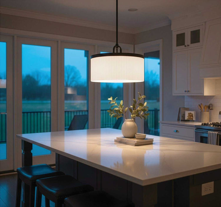 Kinslea Three Light Dual Mount Pendant in Matte Black Canarm Canada