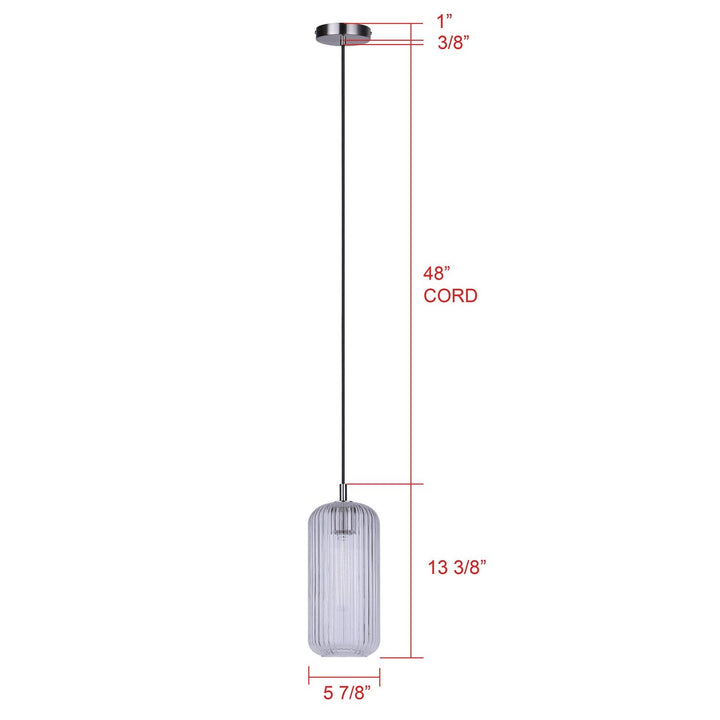 Malek One Light Pendant in Brushed Nickel Canarm Canada