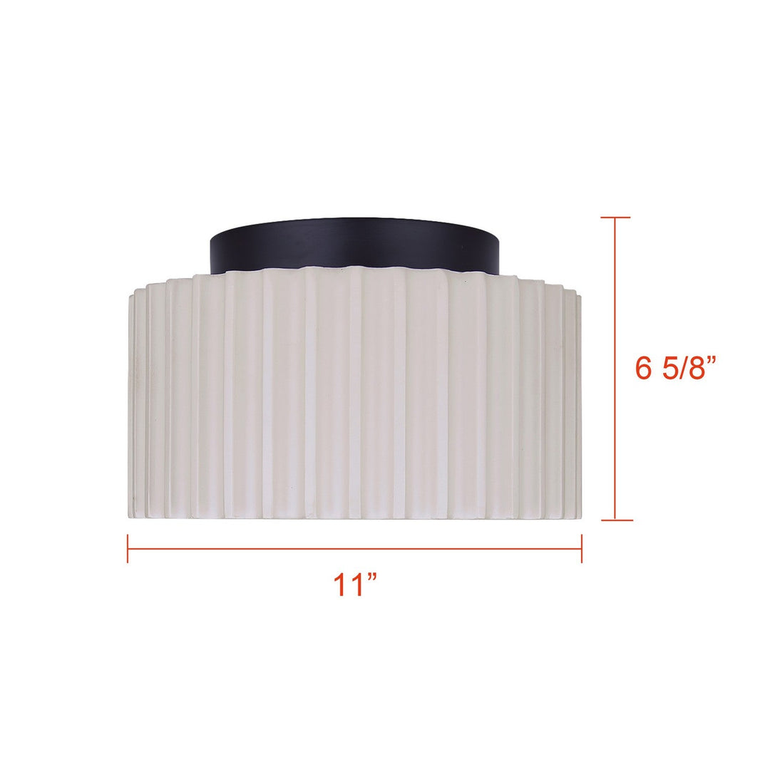 Tavi LED Flush Mount in Matte Black And Stone Canarm Canada