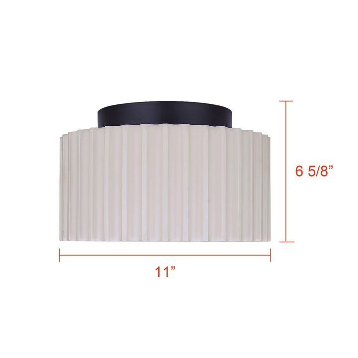 Tavi LED Flush Mount in Matte Black And Stone Canarm Canada