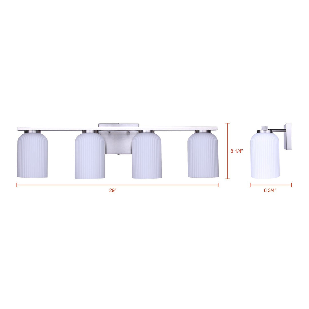 Bram Four Light Vanity in Brushed Nickel Canarm Canada