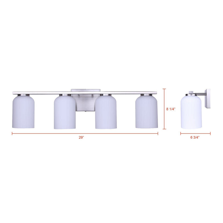 Bram Four Light Vanity in Brushed Nickel Canarm Canada
