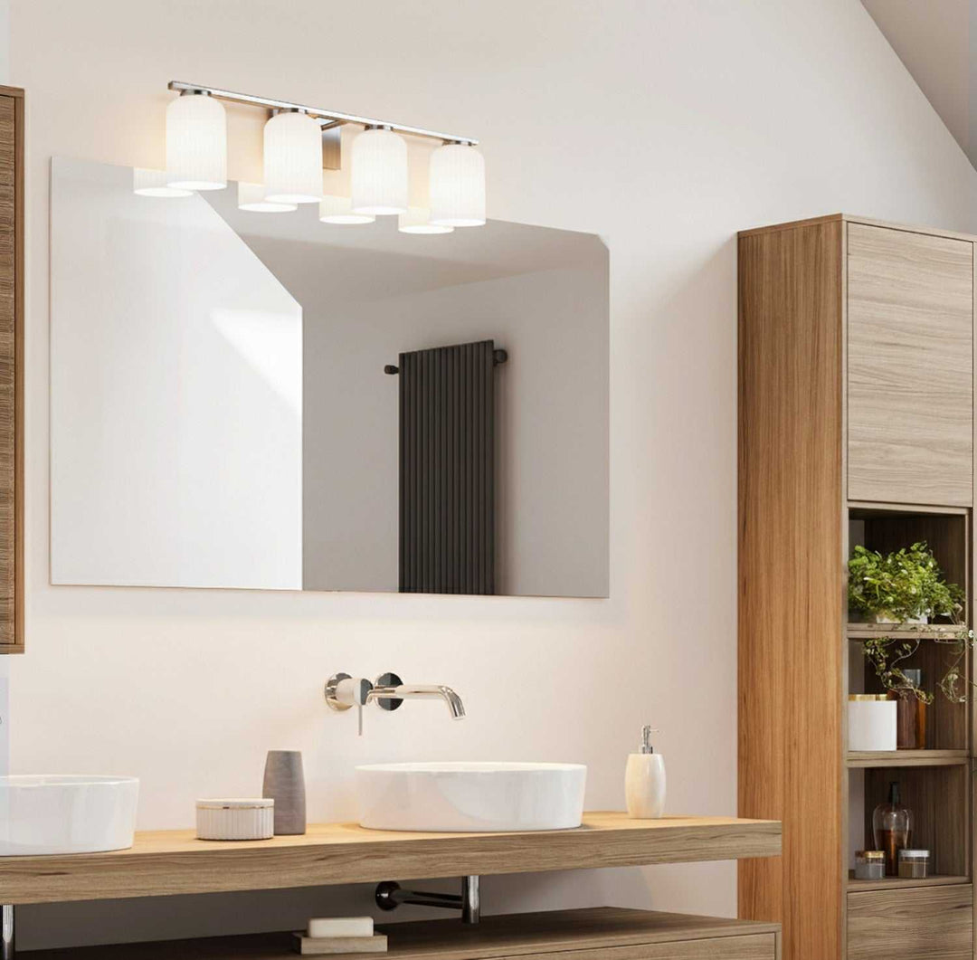 Bram Four Light Vanity in Brushed Nickel Canarm Canada