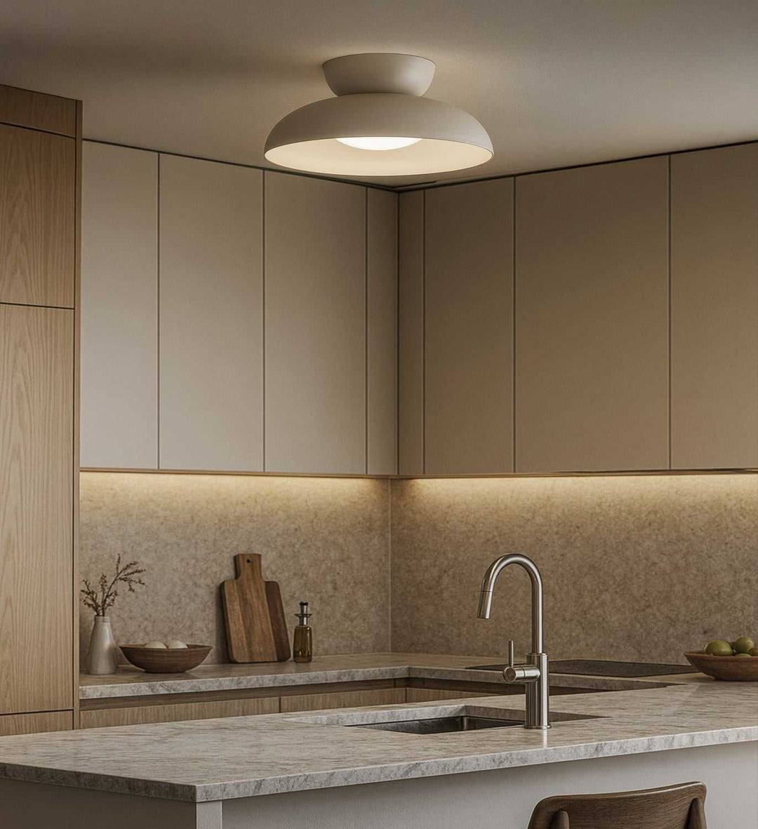 Orrin LED Flush Mount in Stone Canarm Canada
