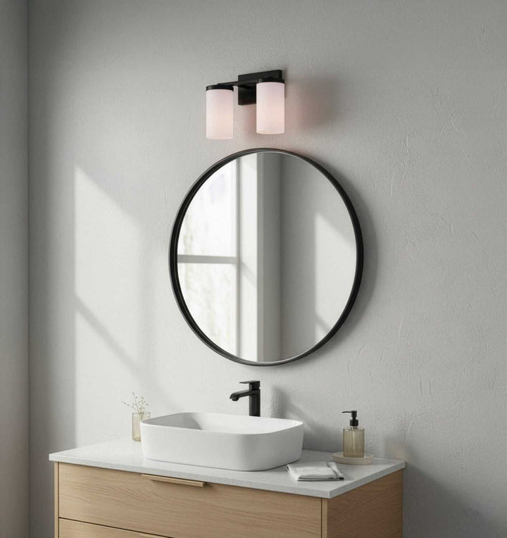 Britton Two Light Vanity in Matte Black Canarm Canada