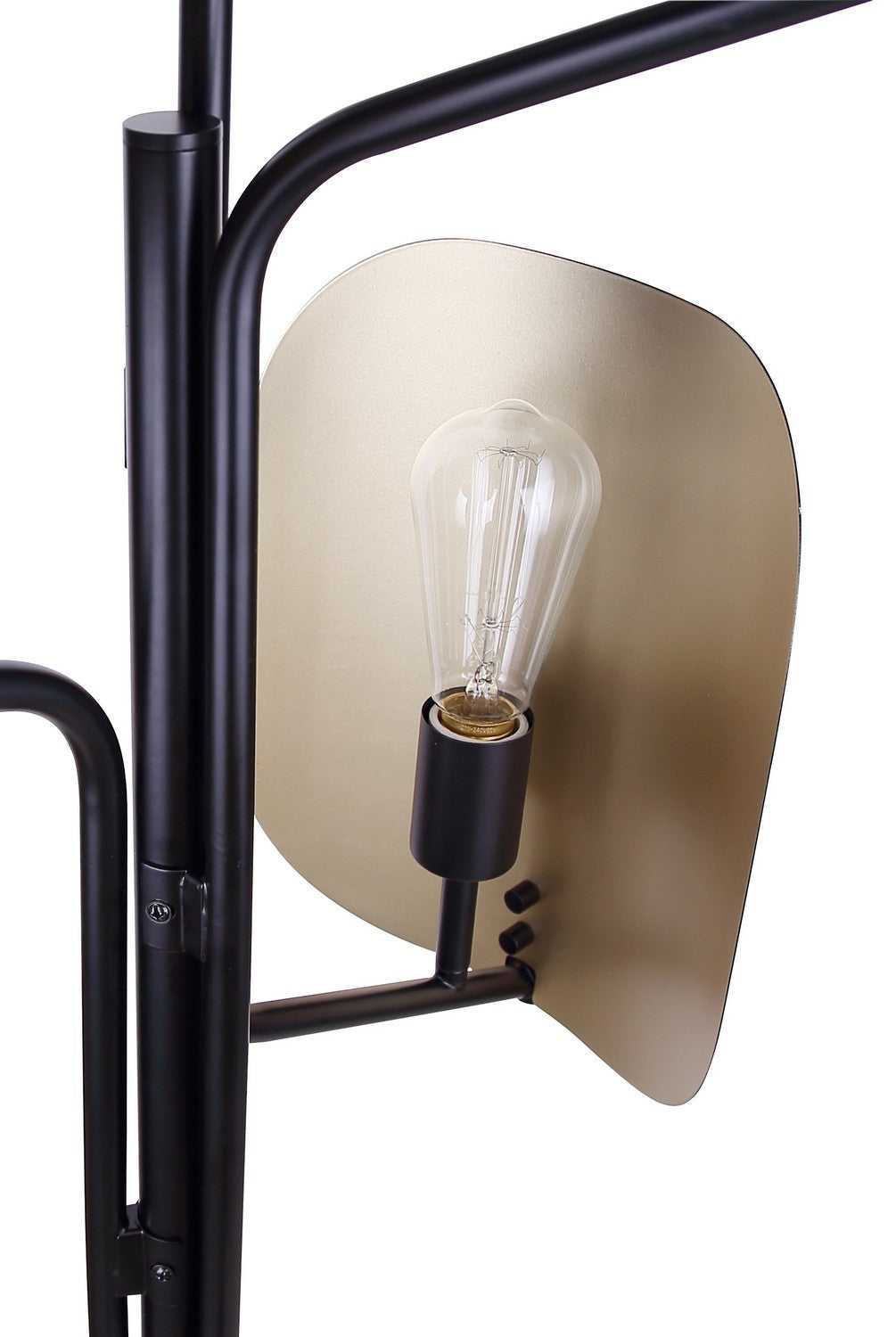 Zyric Six Light Floor Lamp in Matte Black & Painted Gold Canarm Canada