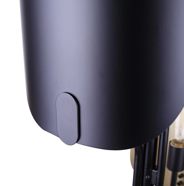 Zyric Six Light Floor Lamp in Matte Black & Painted Gold Canarm Canada
