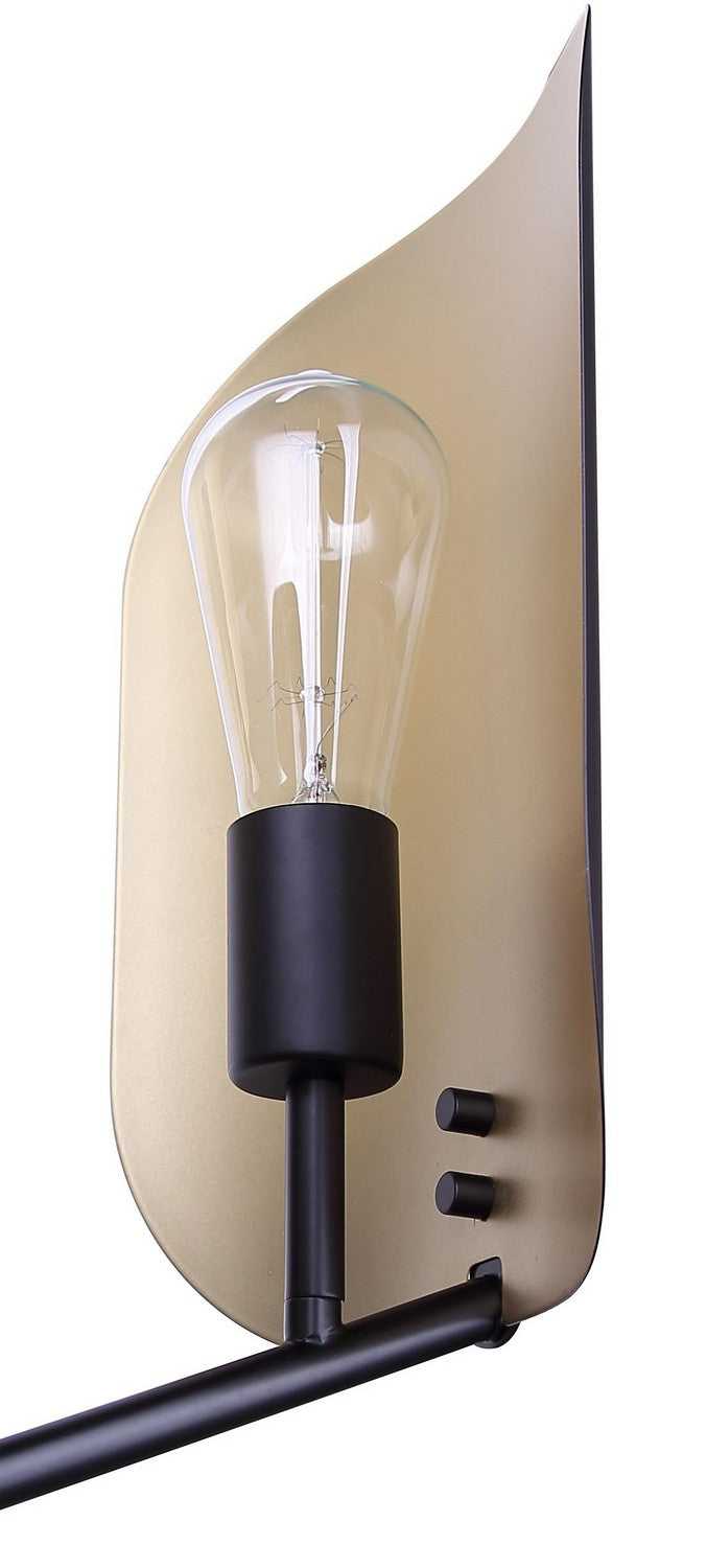 Zyric Six Light Floor Lamp in Matte Black & Painted Gold Canarm Canada