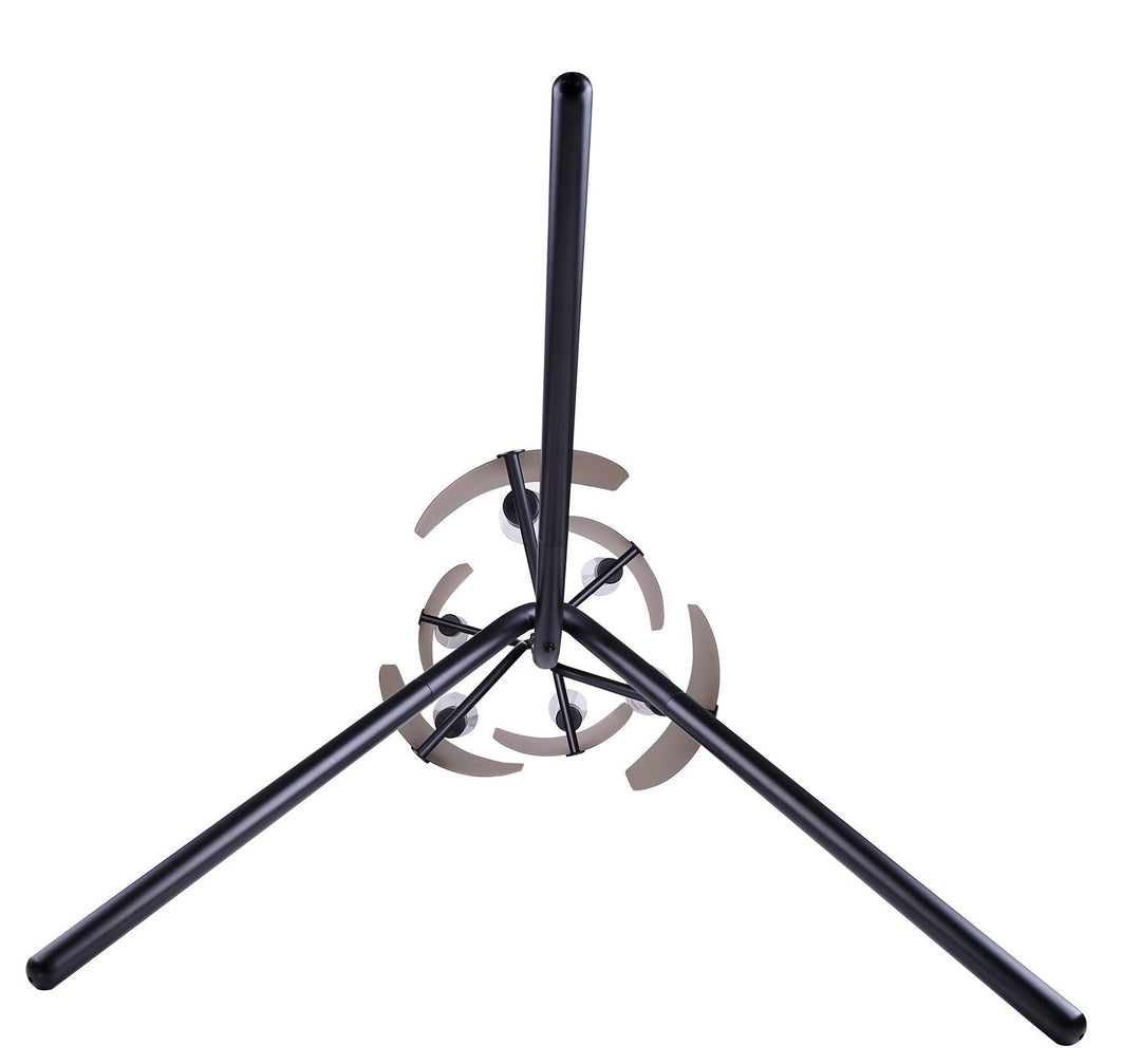 Zyric Six Light Floor Lamp in Matte Black & Painted Gold Canarm Canada