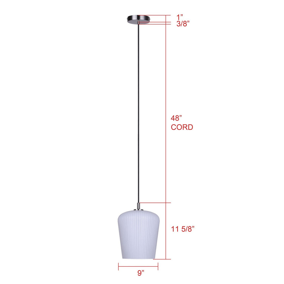 Leandro One Light Pendant in Brushed Nickel Canarm Canada