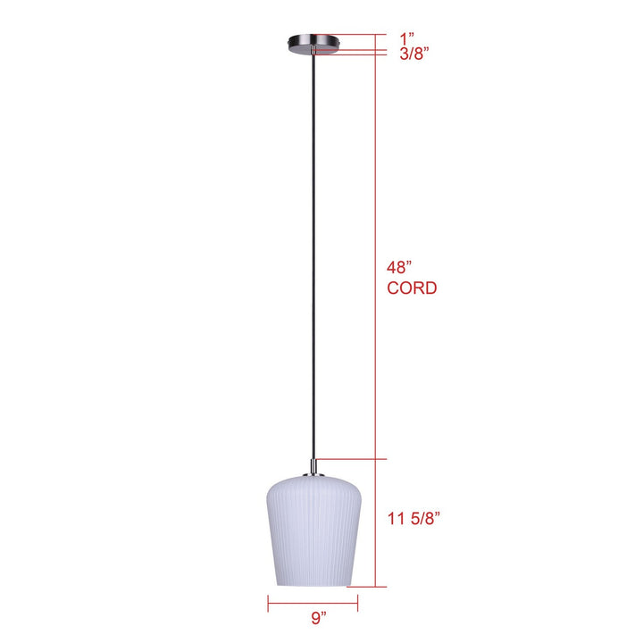 Leandro One Light Pendant in Brushed Nickel Canarm Canada
