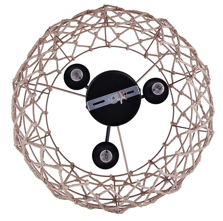 Hora-Marron Three Light Pendant in Matte Black + Rope Canarm Canada