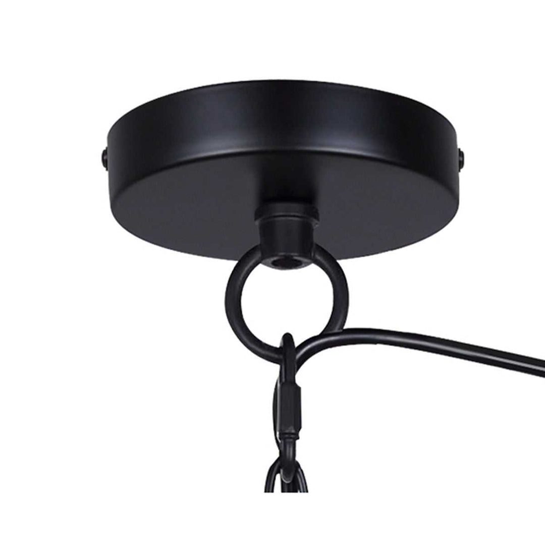 Hora-Marron Three Light Pendant in Matte Black + Rope Canarm Canada