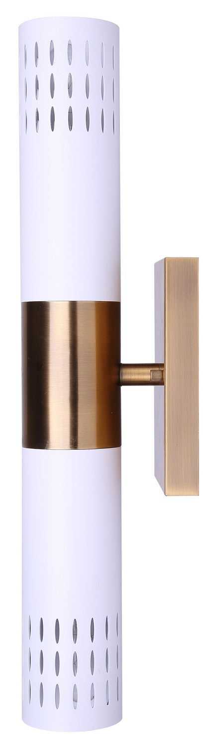 Gracie Two Light Wall Fixture in Gold + Matte White Canarm Canada