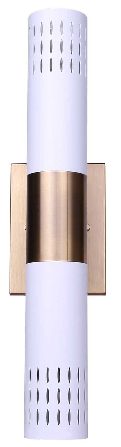 Gracie Two Light Wall Fixture in Gold + Matte White Canarm Canada