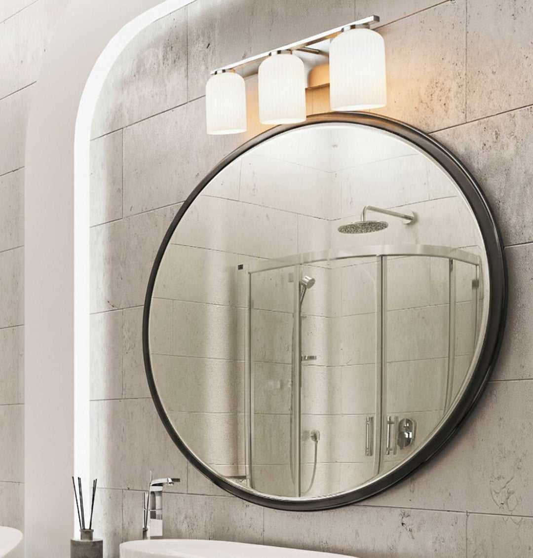 Bram Three Light Vanity in Brushed Nickel Canarm Canada