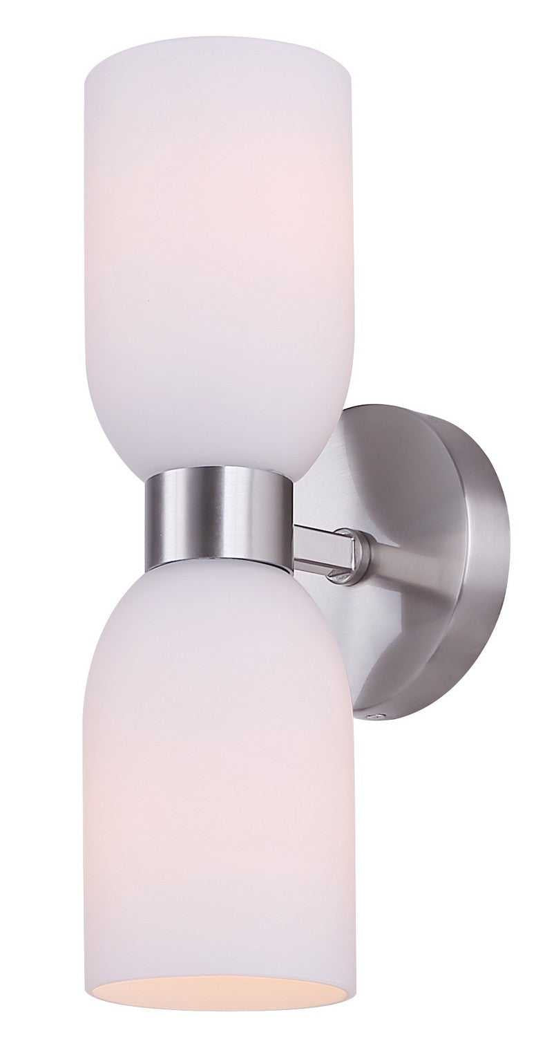 Darius Two Light Wall Fixture in Brushed Nickel Canarm Canada