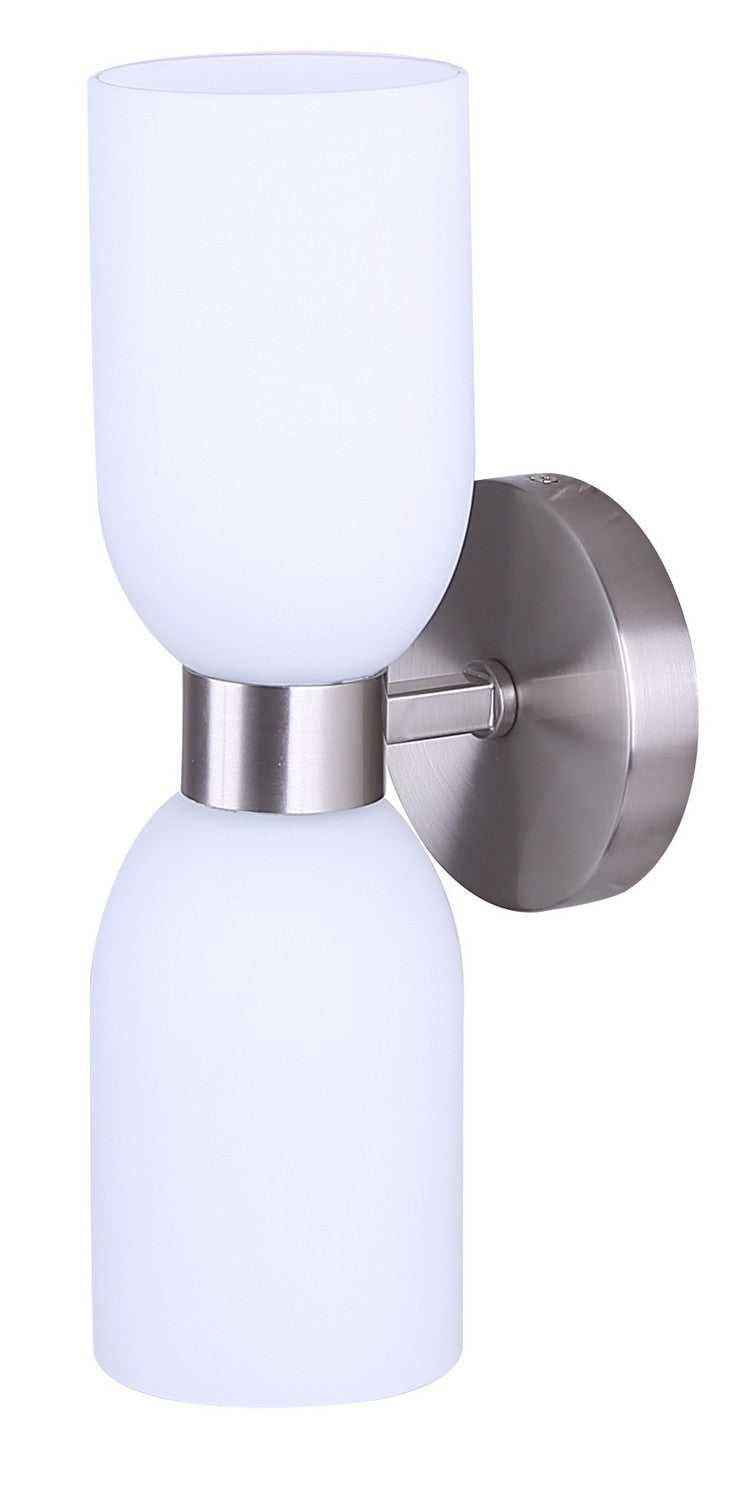 Darius Two Light Wall Fixture in Brushed Nickel Canarm Canada
