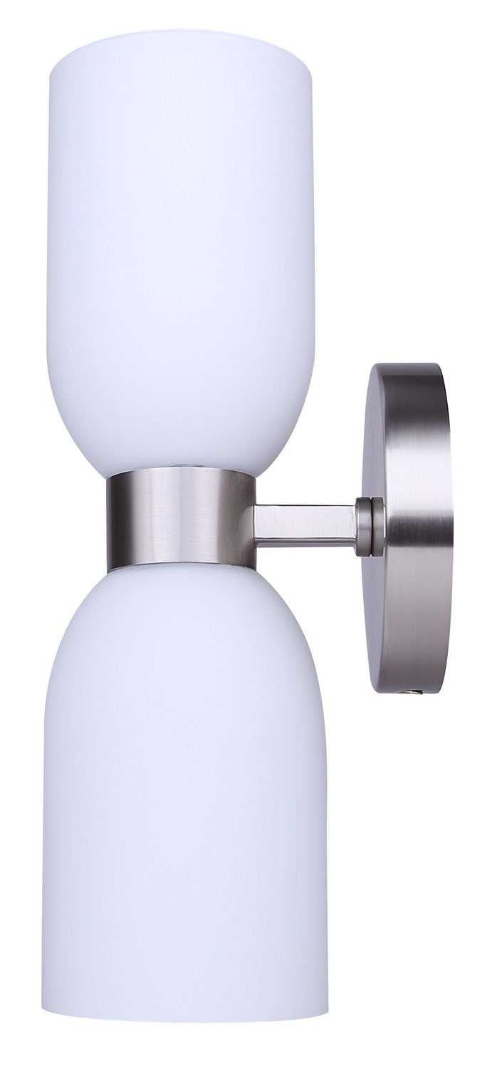 Darius Two Light Wall Fixture in Brushed Nickel Canarm Canada