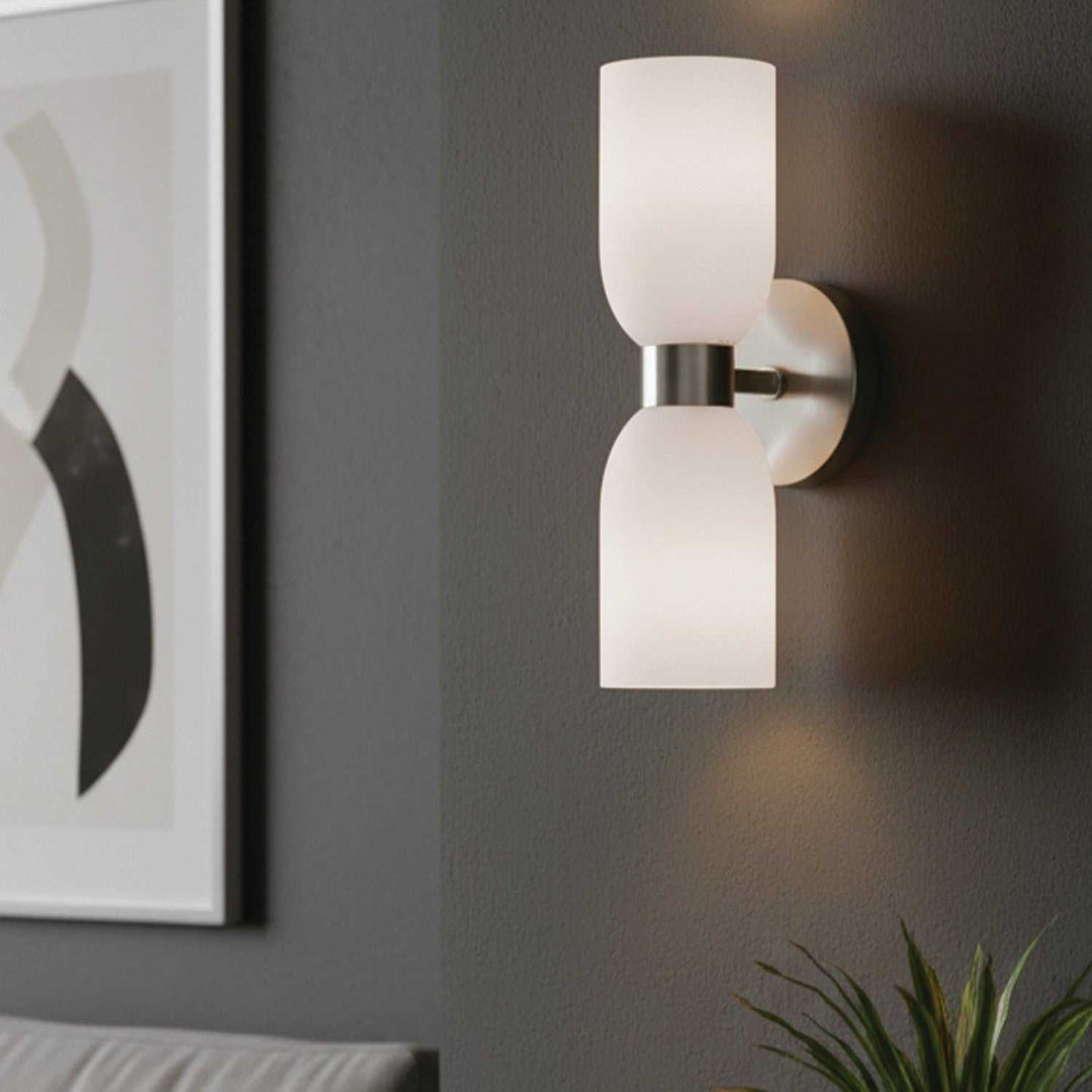 Darius Two Light Wall Fixture in Brushed Nickel Canarm Canada