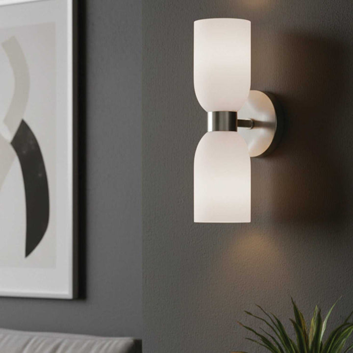 Darius Two Light Wall Fixture in Brushed Nickel Canarm Canada