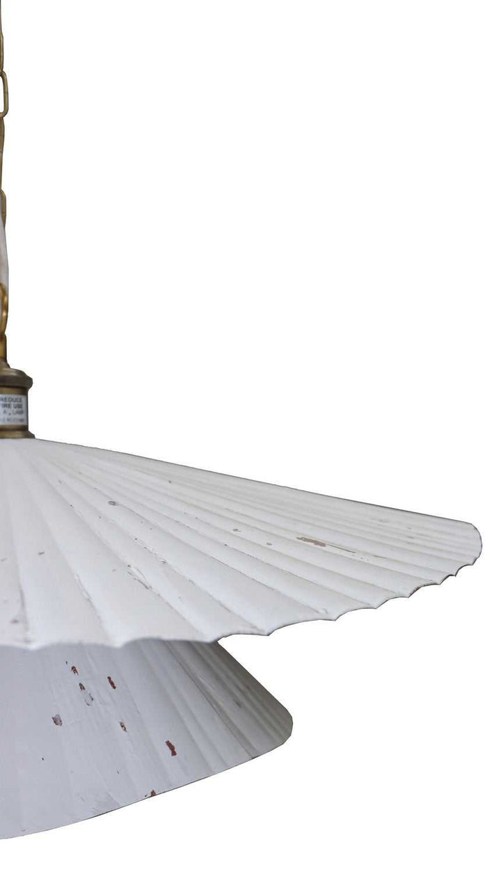 Ravi One Light Pendant in White Distress & Antique Brass Canarm Canada