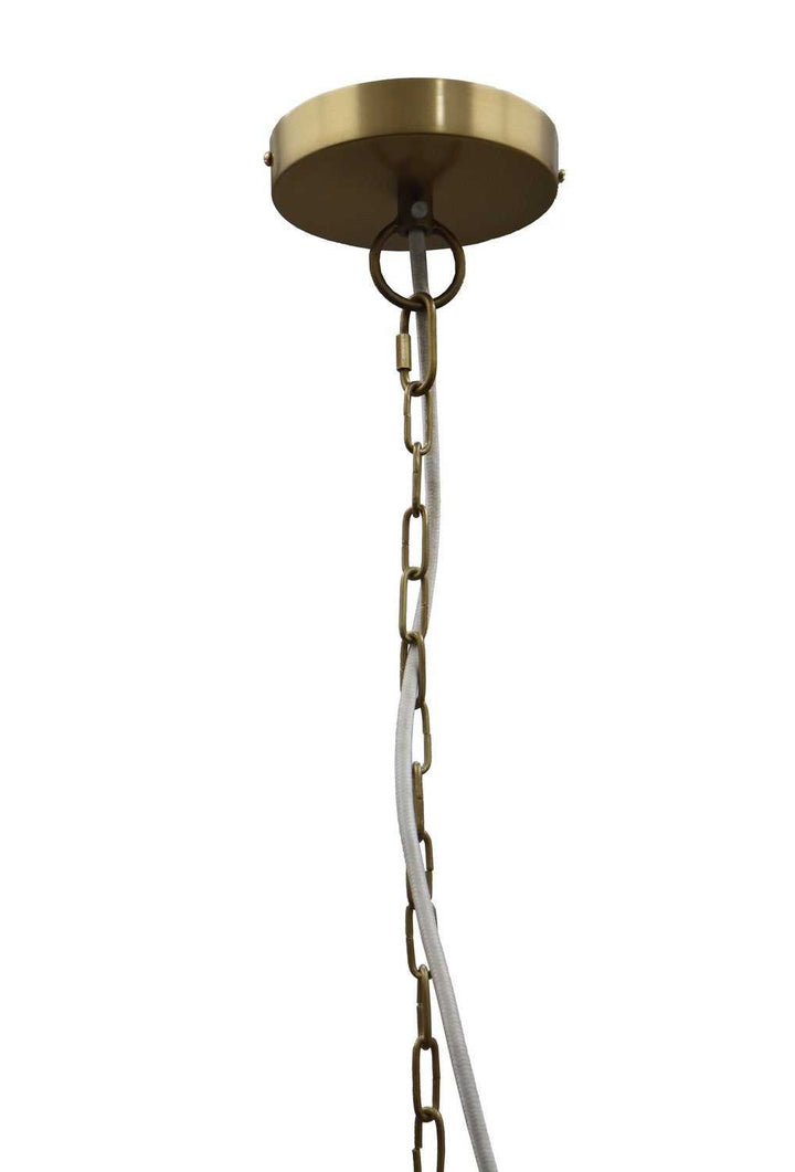Ravi One Light Pendant in White Distress & Antique Brass Canarm Canada