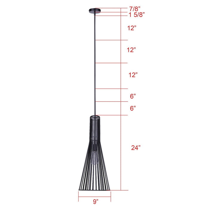 Elim One Light Pendant in Matte Black Canarm Canada