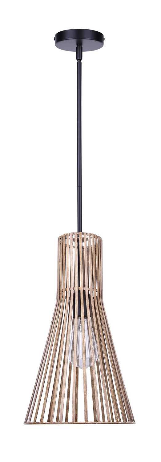 Elim One Light Pendant in Matte Black + Brushed Brown Canarm Canada