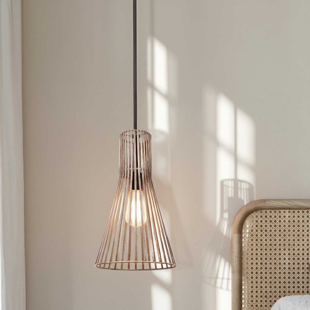 Elim One Light Pendant in Matte Black + Brushed Brown Canarm Canada