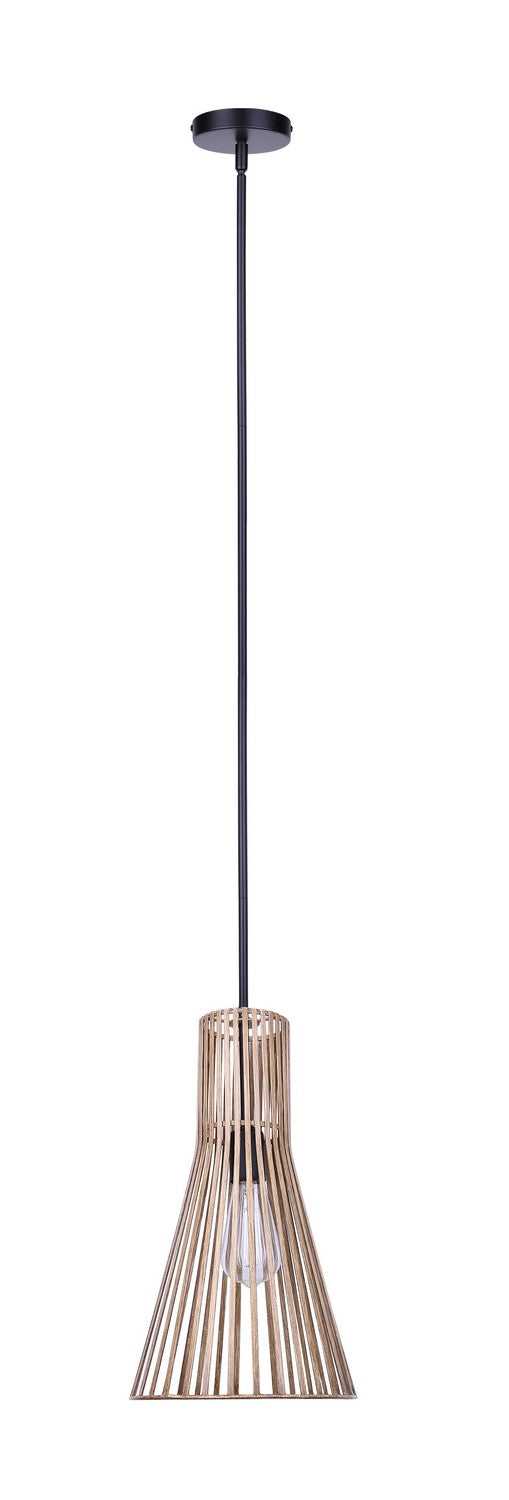 Elim One Light Pendant in Matte Black + Brushed Brown Canarm Canada