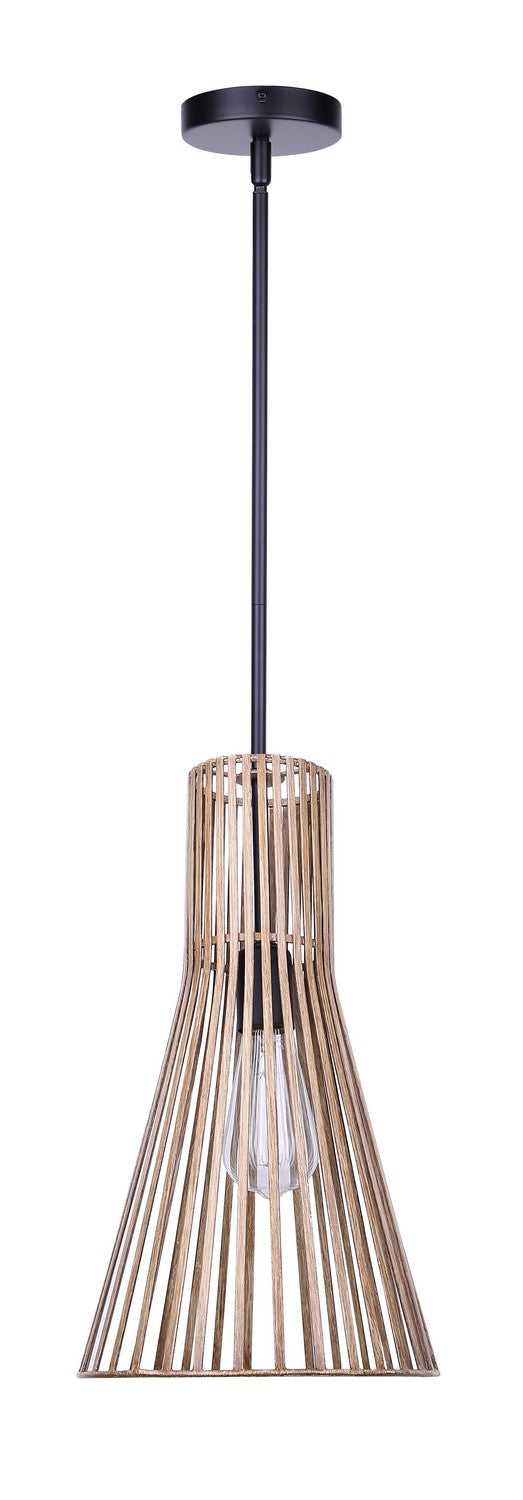 Elim One Light Pendant in Matte Black + Brushed Brown Canarm Canada