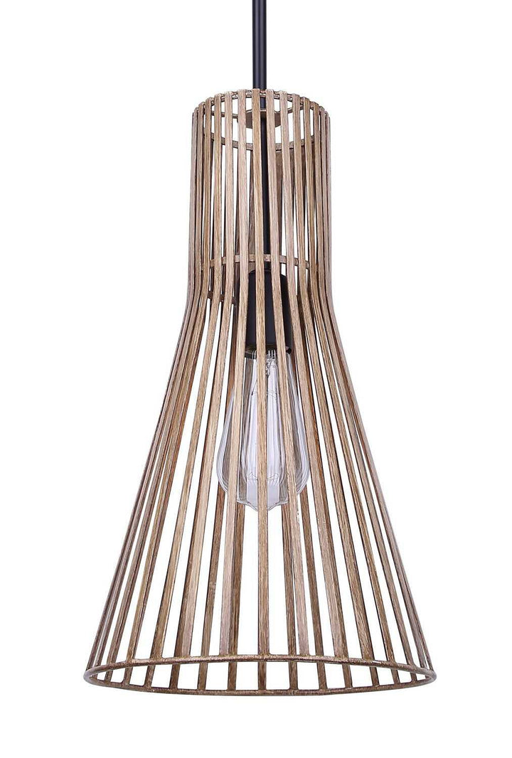 Elim One Light Pendant in Matte Black + Brushed Brown Canarm Canada