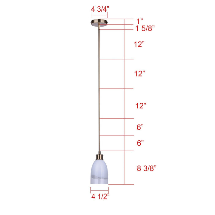 Rosie One Light Pendant in Gold Canarm Canada
