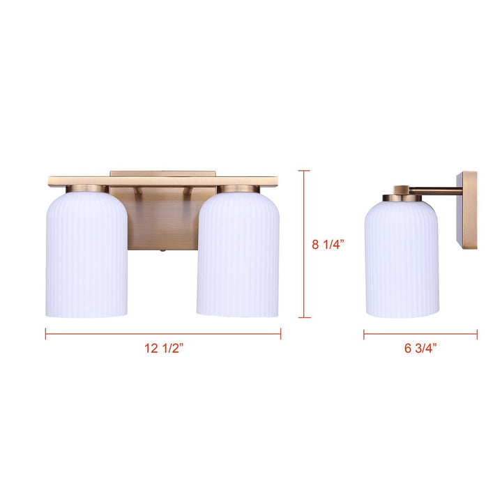 Bram Two Light Vanity in Gold Canarm Canada