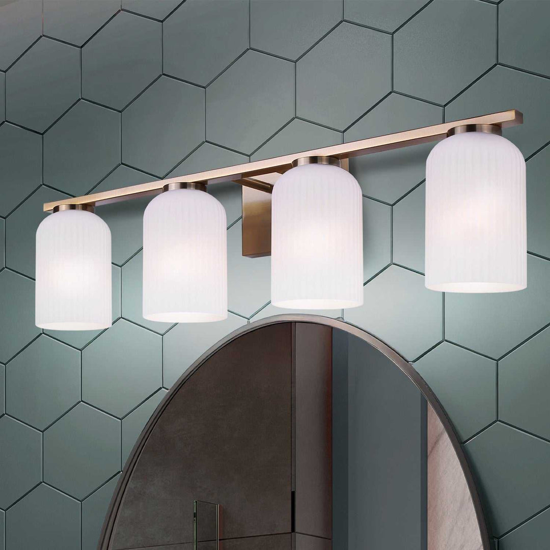 Bram Four Light Vanity in Gold Canarm Canada