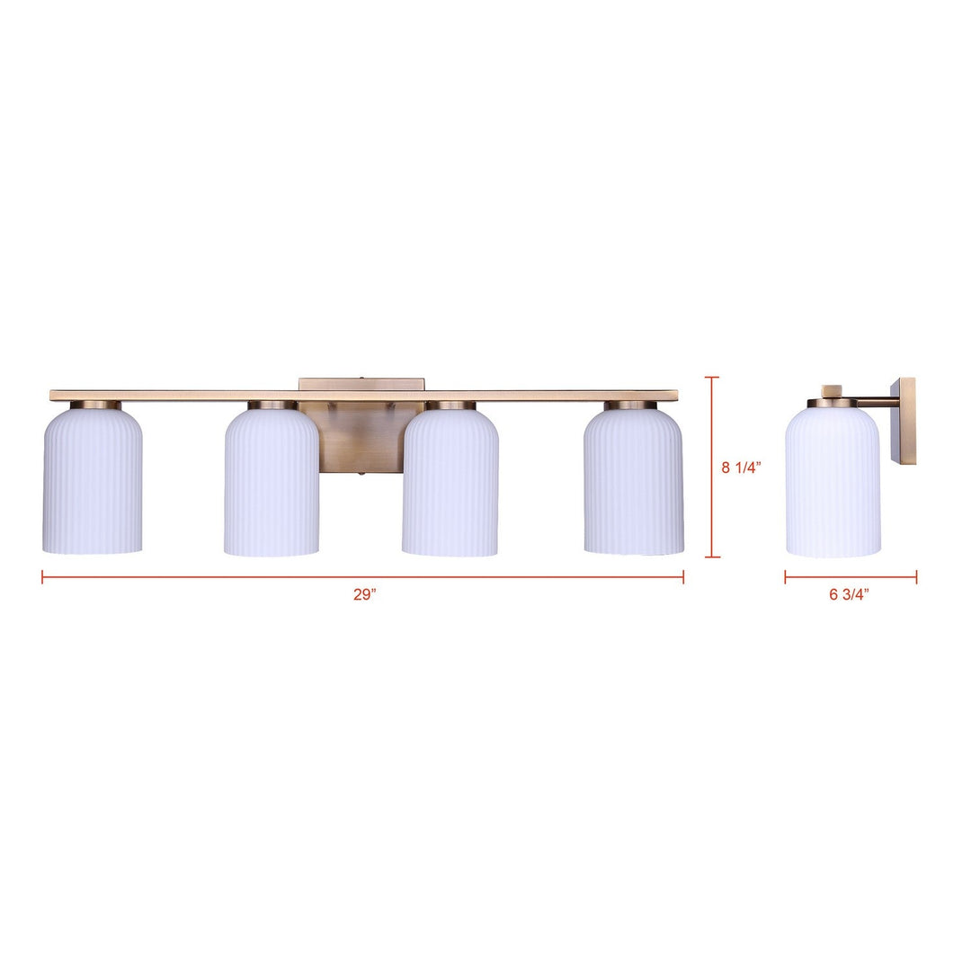 Bram Four Light Vanity in Gold Canarm Canada