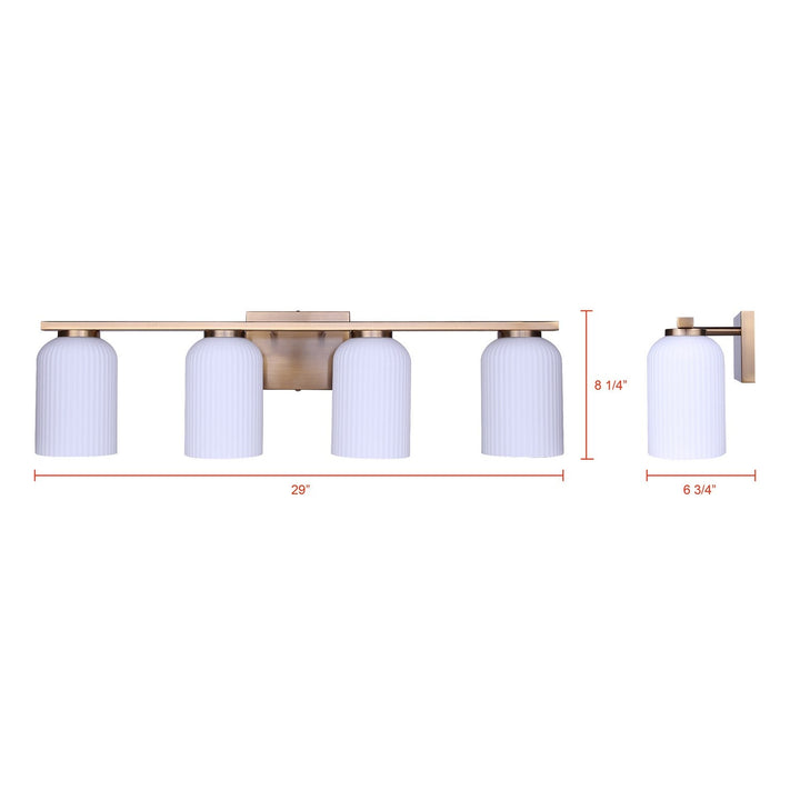 Bram Four Light Vanity in Gold Canarm Canada