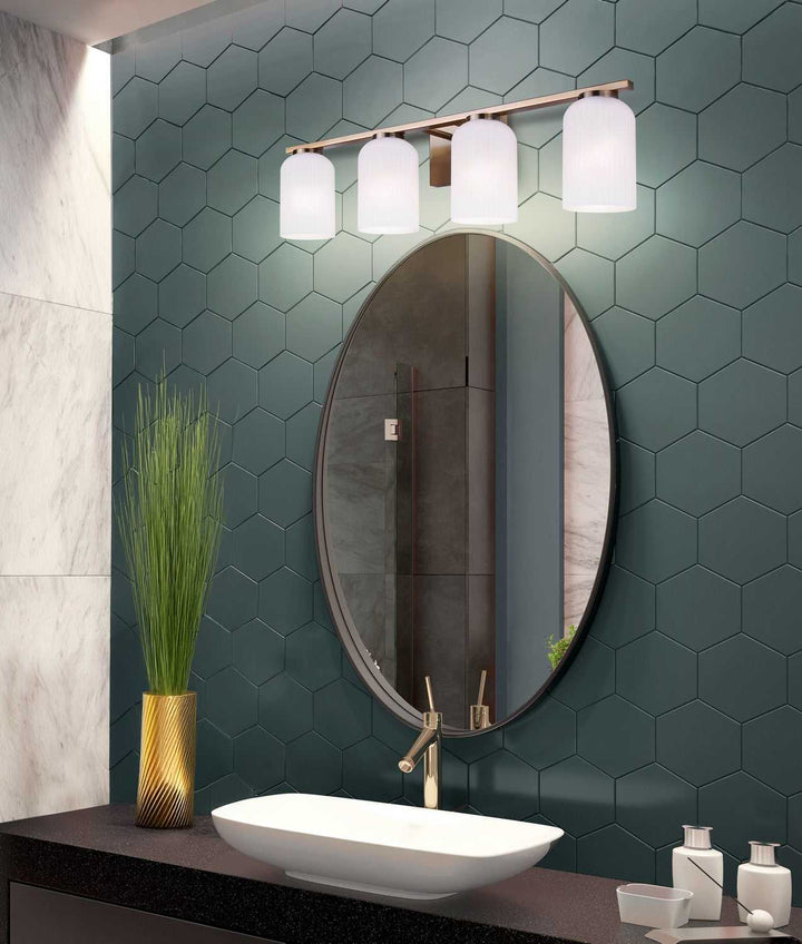 Bram Four Light Vanity in Gold Canarm Canada